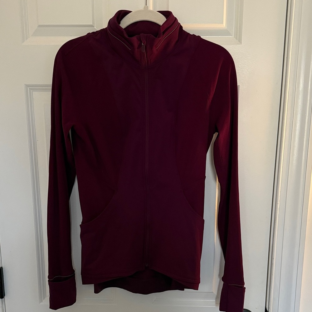 Lululemon Athletica Deep Red Full-Zip Hoodie (packable hood)